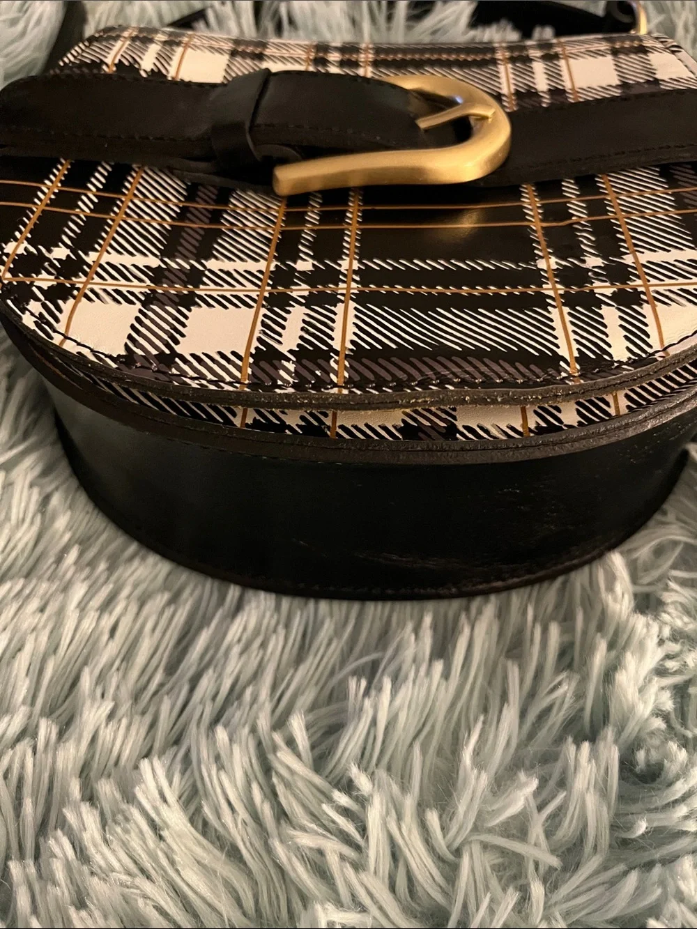 PATRICIA NASH ANNFIELD Plaid Leather Crossbody Bag NEW